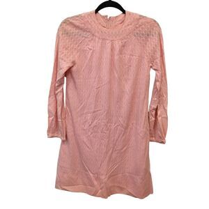 Handmade Vintage‎ Dress Womens Pink Raglan Sleeves Party Outfit Zippered Mini